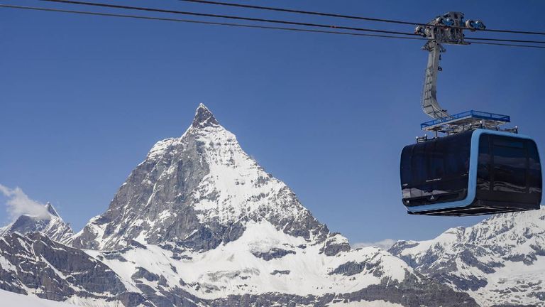 A highlight of the Swiss Trains and the Italian Lake District itinerary is seeing the Matterhorn from the Gondolas to Glacier Paradise.